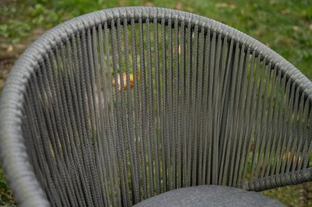 Krzesło ogrodowe Breve 47x47 cm szare funkcjonalne krzesło plecione designerska konstrukcja idealny wybór do każdego ogrodu