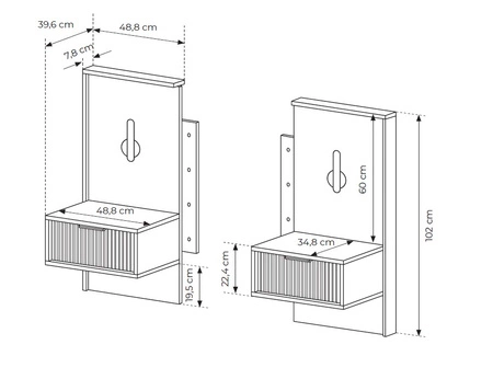 Zestaw mebli do sypialni Baltic dąb baltic / czarny stylowy design komplet mebli do sypialni dekoracyjne ryflowania metalowe uchwyty