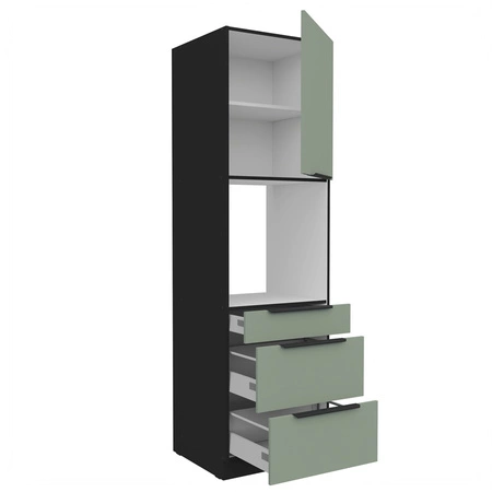 Słupek kuchenny Treviso Bl 60 DPS-210 3S 1F szafka z szufladami do zabudowy piekarnika fronty wykonane w technologii anti fingerprint