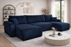 Narożnik z funkcją spania Fiesta U XL granatowy elegancki narożnik do salonu z pojemnikiem na pościel pluszowa tkanina