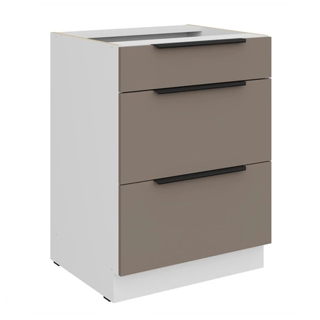 Szafka kuchenna stojąca z szufladami Fiuggi Wh 60 D 3S BB odporna na uszkodzenia wykończenie frontów w technologii anti fingerprint