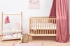Łóżeczko niemowlęce z materacem Prince 140x70 cm sosnowe eleganckie łóżeczko do pokoju niemowlęcego z nutą stylu skandynawskiego