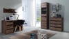 Biurko Denver 120 cm dąb monastery / czarny połysk nowoczesne biurko szufladami idealne do pokoju nastolatka lub gabinetu