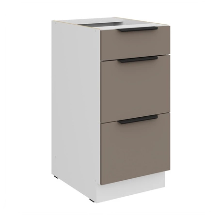 Szafka kuchenna stojąca z szufladami Fiuggi Wh 40 D 3S BB odporna na uszkodzenia wykończenie frontów w technologii anti fingerprint