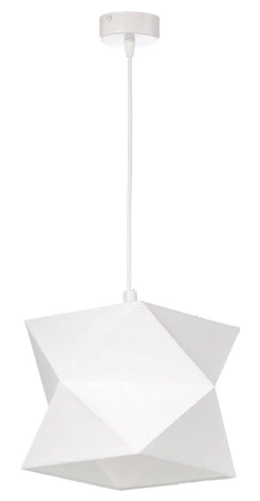 Lampa wisząca Quasar 20 cm biała designerska lampa sufitowa do salonu z bawełnianym abażurem i metalową podstawą