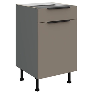 Szafka kuchenna stojąca z szufladą i półką Fiuggi Ant 50 D 1F 1S BB fronty szafki kuchennej wykończone w technologii anti fingerprint