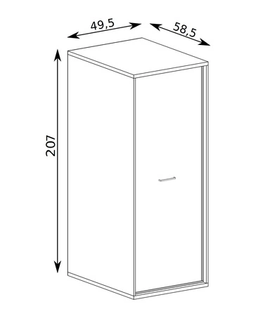 Szafa Mediolan Plus 49 cm hikora elegancki design szafy wzbogacony o stylowe czarne dodatki metalowe nogi idealna szafa do przedpokoju lub garderoby
