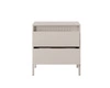 Szafka nocna Sesti beżowa z szufladami nowoczesny design szafka o oryginalnym wyglądzie osadzona na stabilnej metalowej podstawie