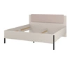 Łóżko Jukon S 180x200 cm beżowe gustowna forma mebla w nowoczesnym stylu łóżko do sypialni na metalowych czarnych nogach z tapicerowanym zagłówkiem