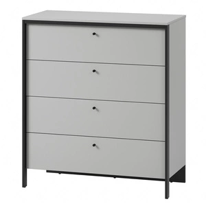 Komoda z szufladami Gris 101 cm szary / czarny nowoczesna konstrukcja komody do sypialni niewielkie uchwyty o ciekawym wykończeniu