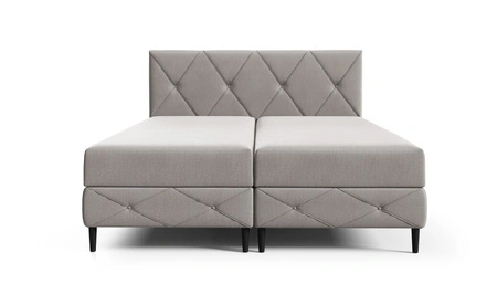 Łóżko kontynentalne Noren 200x200 bordowe nowoczesna forma łóżka klasyczne pikowanie na wezgłowiu idealne do przestronnej sypialni