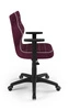 Krzesło do biurka Duo fioletowe idealne do wzrostu 146-176,5 cm profilowane siedzisko regulowane podłokietniki łatwo czyszcząca tkanina