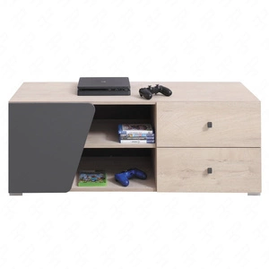 Szafka RTV Dzeta 120 cm dąb / antracyt idealna do pokoju młodzieżowego szafka pod telewizor w nowoczesnej kolorystyce