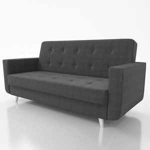 Kanapa rozkładana Neomi ciemny szary modna i stylowa wersalka doskonała do domowej strefy wypoczynkowej drewniane wysokie nogi