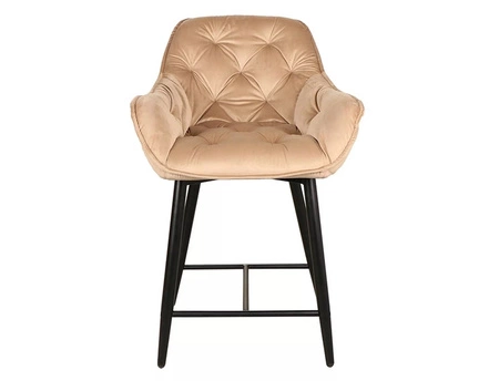 Półhoker Cherry H-2 beżowy nowoczesny oraz funkcjonalny hoker z metalowymi nogami idealny hoker do kuchni