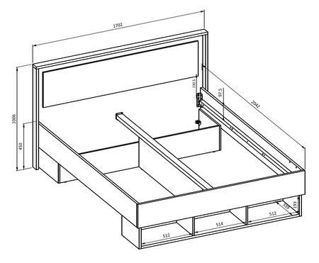 Łóżko Impressio 160x200 cm dąb mauvella / ciemny beżowy nowoczesny styl idealne łóżko z wysokim zagłówkiem do sypialni lub pokoju nastolatka