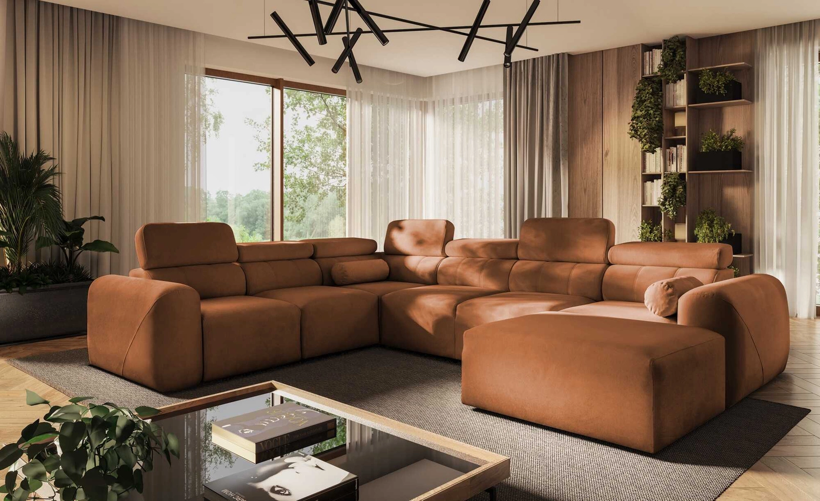 Narożnik z funkcją spania Cantare VIII Narożniki do salonu Nowoczesne narożniki rozkładane do pokoju dziennego