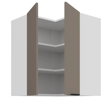 Szafka kuchenna narożna wisząca Fiuggi Wh 60x60 GN-72 2F odporna na uszkodzenia wykończenie frontów w technologii anti fingerprint