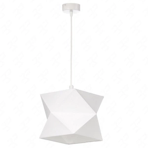 Lampa wisząca Quasar 20 cm biała designerska lampa sufitowa do salonu z bawełnianym abażurem i metalową podstawą