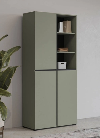 Szafa na buty Cross 79 cm zielona prosta forma w nowoczesnym wydaniu funkcjonalna oraz praktyczna szafa na buty do przedpokoju