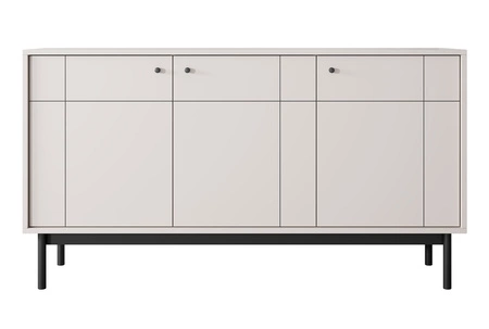 Komoda Modesta 154 cm beżowa prosta konstrukcja doskonała komoda do salonu lub sypialni w stylu japońskim wysokie drewniane nogi