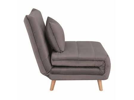 Fotel rozkładany Spike szary funkcjonalny oraz nowoczesny komfortowy podczas wypoczynku bukowe nogi