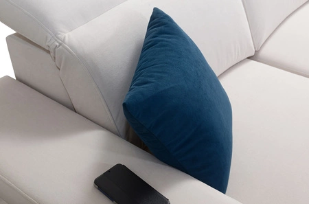 Narożnik z funkcją spania Kelly Sleek VIII grafitowy prawostronny stylowy narożnik do salonu zapewnia komfort podczas wypoczynku