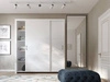 Szafa przesuwna Parma 185 cm biała nowoczesny design wykończenie ABS oraz aluminiowe prowadnice drzwi