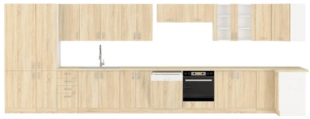 Zestaw mebli kuchennych narożny Sold 270x230 cm niepowtarzalny styl szafek dopasuje się do wnętrza każdej kuchni