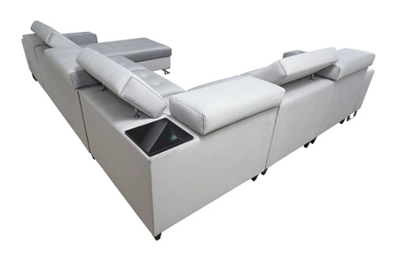 Narożnik z funkcją spania Hampton VIII bordowy prawostronny nowoczesny design narożnik rozkładany do salonu funkcjonalna dostawka