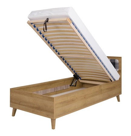 Zestaw mebli Memone dąb złoty / biały / grafitowy nowoczesny design stylowy zestaw mebli do pokoju dziecka w stylu skandynawskim