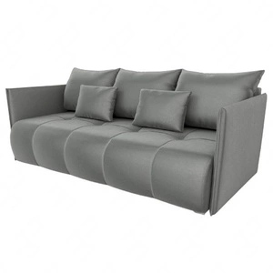 Kanapa rozkładana Selva jasny szary funkcjonalna sofa do salonu z pojemnikiem na pościel wykonana z miękkiej tkaniny typu velvet