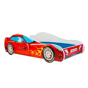 Łóżko Car 4x4 70x140 cm designerskie łóżko z materacem w kształcie samochodu z ozdobnym nadrukiem wykonane z solidnych materiałów