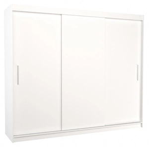 Szafa przesuwna Antos 250 cm biała funkcjonalna szafa o uniwersalnym designie doskonała propozycja do sypialni lub przedpokoju