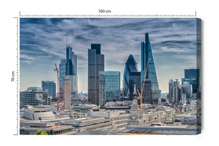 Obraz na płótnie londyńskie wieżowce 100x70 cm ponadczasowa ozdoba każdego wnętrza obraz w wyrazistej kolorystyce wysoka jakość wykonania