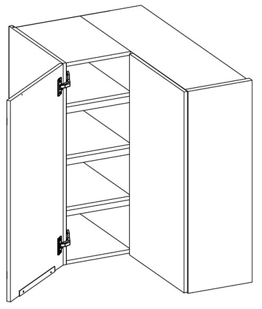 Szafka kuchenna narożna wisząca Silver 60x60 GN-90 2F szafka odporna na parę wodną wysoką temperaturę i rozlaną ciecz