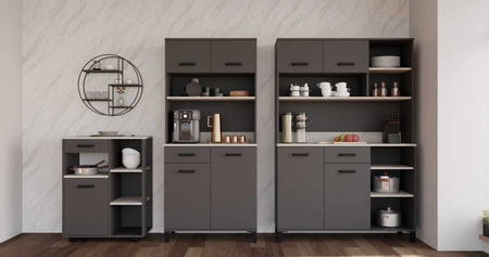 Kredens kuchenny Aigro 80 cm antracyt / beton smart idealny mebel kuchenny do aranżacji małego aneksu kuchennego bufet do kuchni