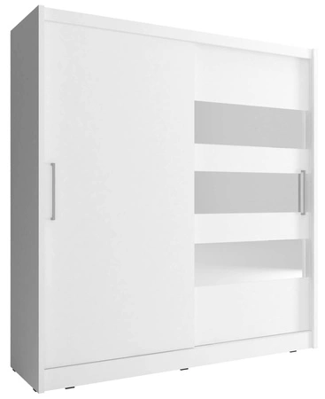 Szafa przesuwna Itaka 180 cm biała nowoczesna szafa idealna do garderoby sypialni lub przedpokoju