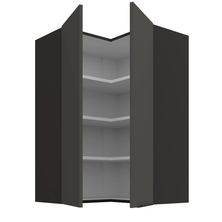 Szafka kuchenna narożna wisząca Aversa Bl 60x60 GN-90 2F odporna na uszkodzenia wykończenie frontów w technologii anti fingerprint