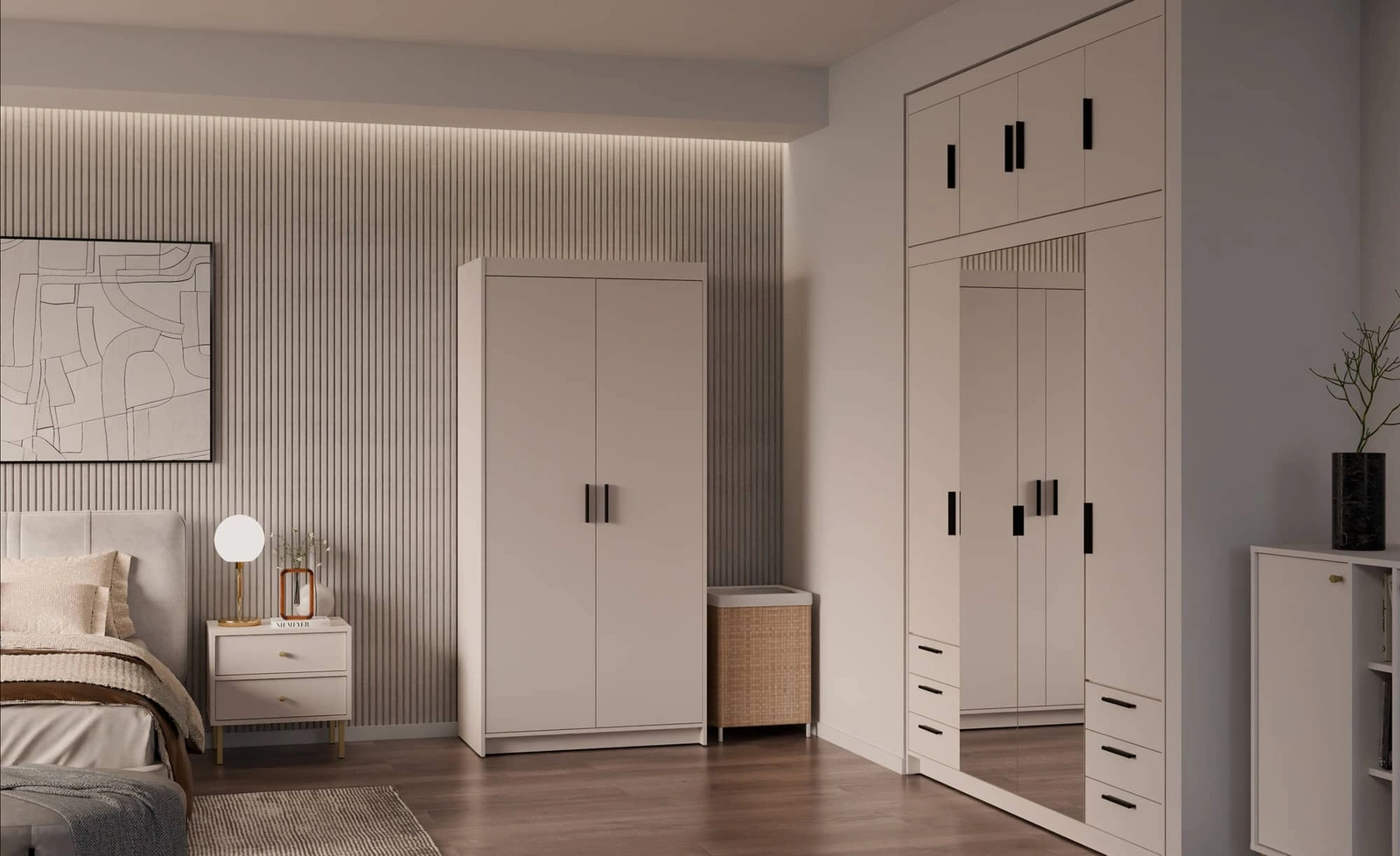 Szafa na ubrania Rene 90 cm w kolorze beż piaskowy