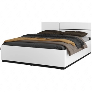 Łóżko Cross 160x200 cm białe idealne łóżko z pojemnikiem do stylowej sypialni z wysokim zagłówkiem