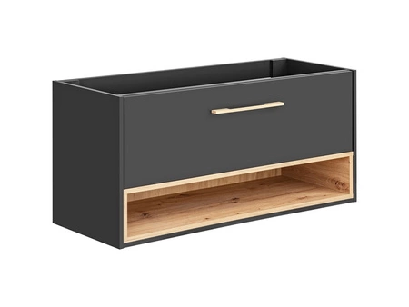 Szafka pod umywalkę Borneo 120 cm szary / dąb artisan oryginalny design i stylowa kolorystyka pojemna szafka do łazienki z szufladą