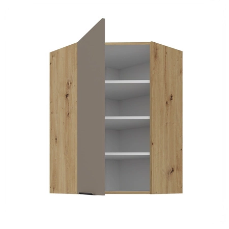 Szafka kuchenna narożna wisząca Fiuggi Ar 60x60 GN-90 1F odporna na uszkodzenia wykończenie frontów w technologii anti fingerprint