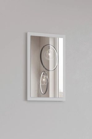 Lustro wiszące Cross 60x40 cm białe funkcjonalny dodatek do przedpokoju lub garderoby nowoczesny design