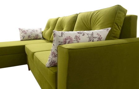 Narożnik z funkcją spania Topeka szary popiel lewostronny stylowy i nowoczesny design wpisujący się w każdą aranżację