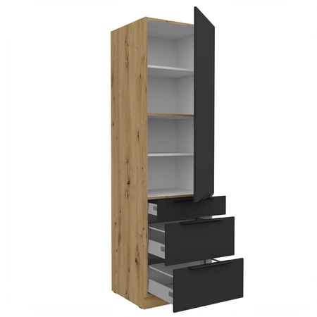 Słupek kuchenny Alatri Ar 60 DKS-210 3S 1F szafka kuchenna odporna na uszkodzenia wykończenie frontów w technologii anti fingerprint