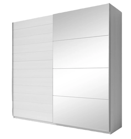 Szafa przesuwna Galaxy 221 cm abisko ash pojemna szafa z lustrem w nowoczesnej formie wyposażona w aluminiowe prowadnice drzwi