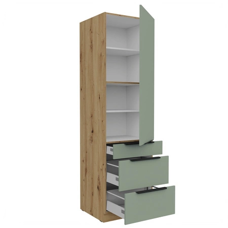 Słupek kuchenny Treviso Ar 60 DKS-210 3S 1F szafka kuchenna odporna na uszkodzenia wykończenie frontów w technologii anti fingerprint