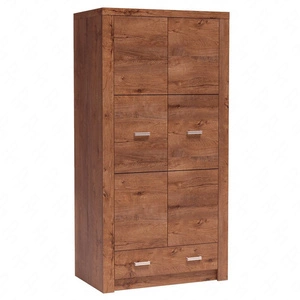 Szafa Indiana 96 cm jesion jasny elegancka stylistyka szafy z szufladą wzbogacona o subtelne srebrne uchwyty idealna szafa do sypialni