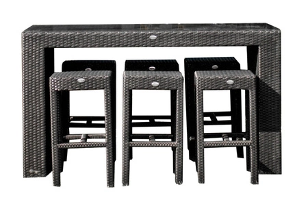 Zestaw mebli ogrodowych Geniale czarny nietuzinkowy zestaw barowy idealny wybór dla miłośników ciekawych elementów dekoracyjnych